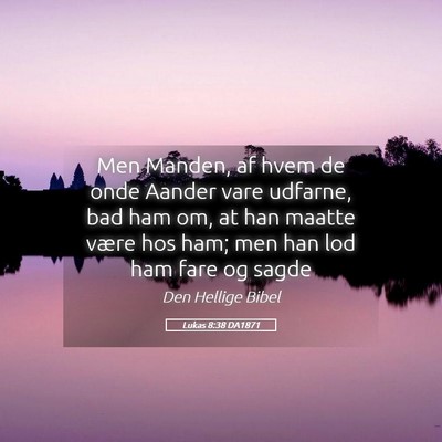 Picture 05 - Lukas 8:38 DA1871 - Men Manden, af hvem de onde Aander vare udfarne, - Bible Verse Picture