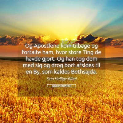 Picture 05 - Lukas 9:10 DA1871 - Og Apostlene kom tilbage og fortalte ham, hvor - Bible Verse Picture