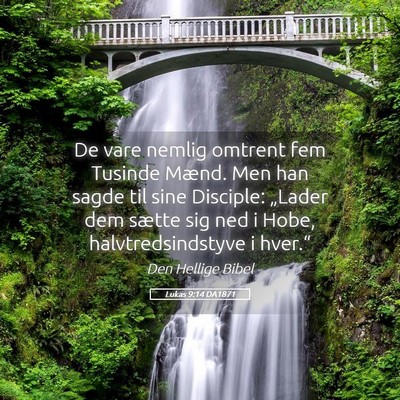 Picture 05 - Lukas 9:14 DA1871 - De vare nemlig omtrent fem Tusinde Mænd. Men han - Bible Verse Picture