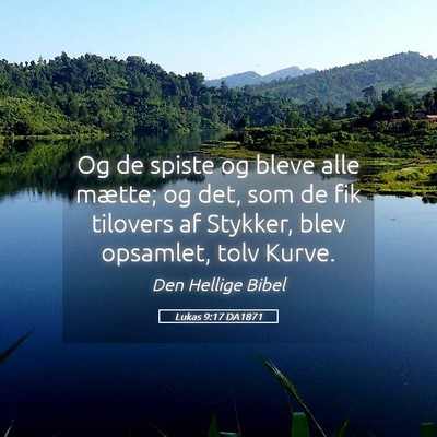 Picture 05 - Lukas 9:17 DA1871 - Og de spiste og bleve alle mætte; og det, som de - Bible Verse Picture