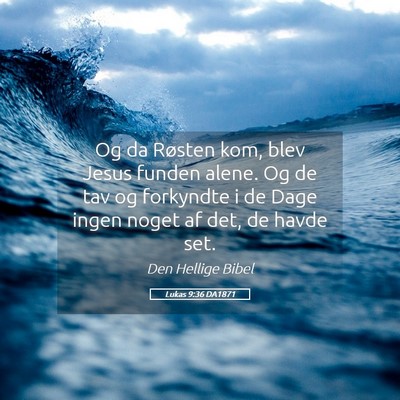 Picture 05 - Lukas 9:36 DA1871 - Og da Røsten kom, blev Jesus funden alene. Og de - Bible Verse Picture