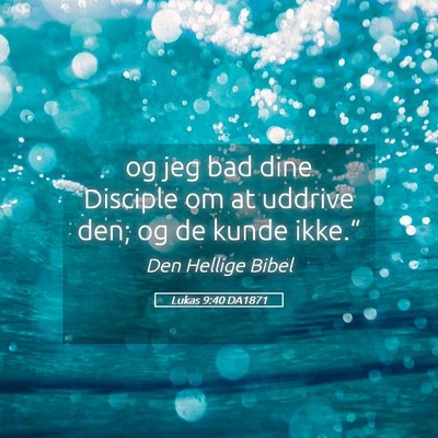 Picture 05 - Lukas 9:40 DA1871 - og jeg bad dine Disciple om at uddrive den; og de - Bible Verse Picture