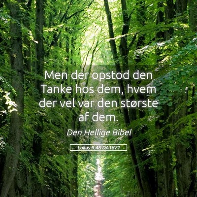 Picture 05 - Lukas 9:46 DA1871 - Men der opstod den Tanke hos dem, hvem der vel - Bible Verse Picture