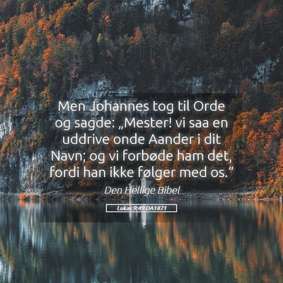 Picture 05 - Lukas 9:49 DA1871 - Men Johannes tog til Orde og sagde: „Mester! vi - Bible Verse Picture