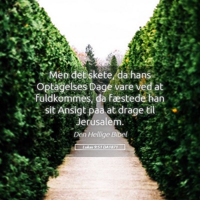 Picture 05 - Lukas 9:51 DA1871 - Men det skete, da hans Optagelses Dage vare ved - Bible Verse Picture