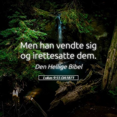 Picture 05 - Lukas 9:55 DA1871 - Men han vendte sig og irettesatte - Bible Verse Picture