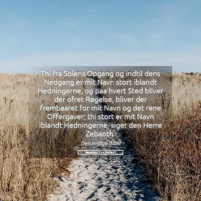 Picture 05 - Malakias 1:11 DA1871 - Thi fra Solens Opgang og indtil dens Nedgang er - Bible Verse Picture