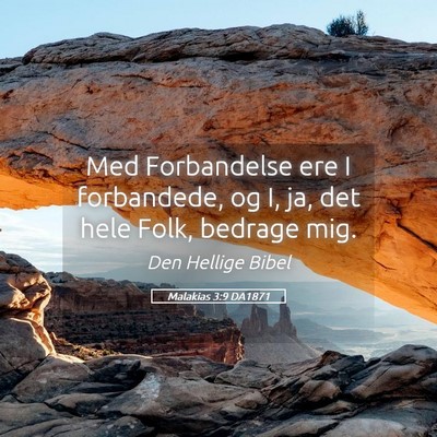 Picture 05 - Malakias 3:9 DA1871 - Med Forbandelse ere I forbandede, og I, ja, det - Bible Verse Picture