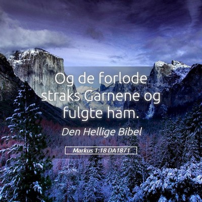 Picture 05 - Markus 1:18 DA1871 - Og de forlode straks Garnene og fulgte - Bible Verse Picture