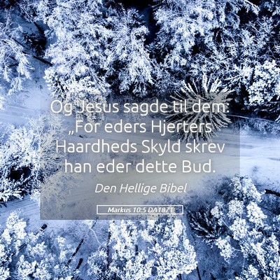 Picture 05 - Markus 10:5 DA1871 - Og Jesus sagde til dem: „For eders Hjerters - Bible Verse Picture