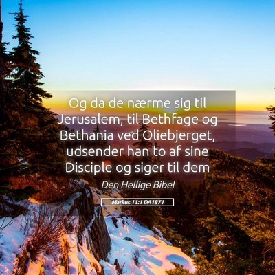 Picture 05 - Markus 11:1 DA1871 - Og da de nærme sig til Jerusalem, til Bethfage - Bible Verse Picture