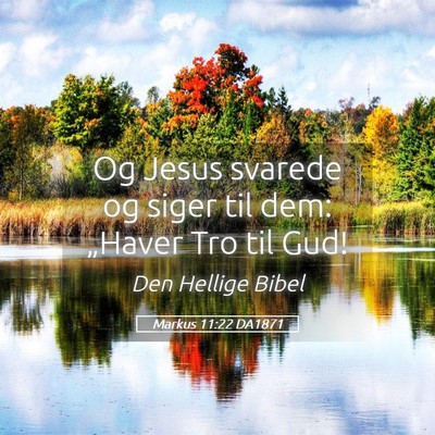 Picture 05 - Markus 11:22 DA1871 - Og Jesus svarede og siger til dem: „Haver Tro - Bible Verse Picture