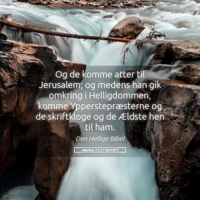 Picture 05 - Markus 11:27 DA1871 - Og de komme atter til Jerusalem; og medens han - Bible Verse Picture