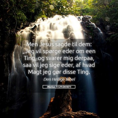 Picture 05 - Markus 11:29 DA1871 - Men Jesus sagde til dem: „Jeg vil spørge eder - Bible Verse Picture