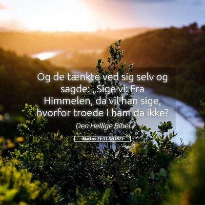 Picture 05 - Markus 11:31 DA1871 - Og de tænkte ved sig selv og sagde: „Sige vi: - Bible Verse Picture