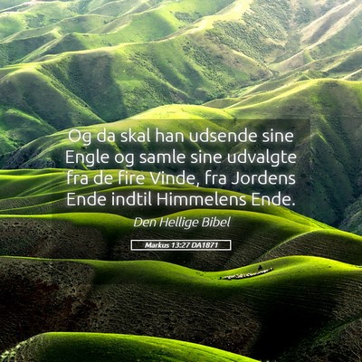 Picture 05 - Markus 13:27 DA1871 - Og da skal han udsende sine Engle og samle sine - Bible Verse Picture
