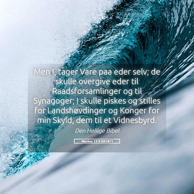 Picture 05 - Markus 13:9 DA1871 - Men I, tager Vare paa eder selv; de skulle - Bible Verse Picture