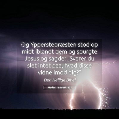 Picture 05 - Markus 14:60 DA1871 - Og Ypperstepræsten stod op midt iblandt dem og - Bible Verse Picture