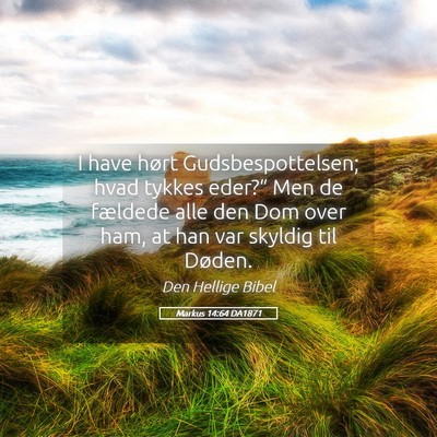 Picture 05 - Markus 14:64 DA1871 - I have hørt Gudsbespottelsen; hvad tykkes - Bible Verse Picture