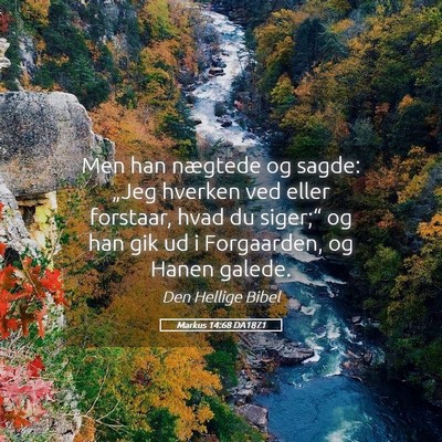 Picture 05 - Markus 14:68 DA1871 - Men han nægtede og sagde: „Jeg hverken ved - Bible Verse Picture