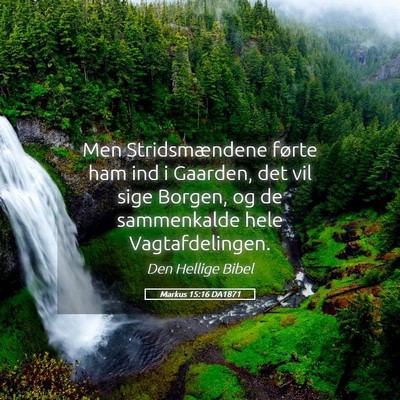 Picture 05 - Markus 15:16 DA1871 - Men Stridsmændene førte ham ind i Gaarden, det - Bible Verse Picture