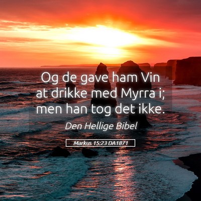 Picture 05 - Markus 15:23 DA1871 - Og de gave ham Vin at drikke med Myrra i; men han - Bible Verse Picture