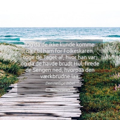 Picture 05 - Markus 2:4 DA1871 - Og da de ikke kunde komme nær til ham for - Bible Verse Picture