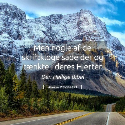 Picture 05 - Markus 2:6 DA1871 - Men nogle af de skriftkloge sade der og tænkte i - Bible Verse Picture