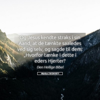 Picture 05 - Markus 2:8 DA1871 - Og Jesus kendte straks i sin Aand, at de tænkte - Bible Verse Picture