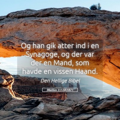 Picture 05 - Markus 3:1 DA1871 - Og han gik atter ind i en Synagoge, og der var - Bible Verse Picture