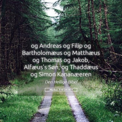 Picture 05 - Markus 3:18 DA1871 - og Andreas og Filip og Bartholomæus og Matthæus - Bible Verse Picture