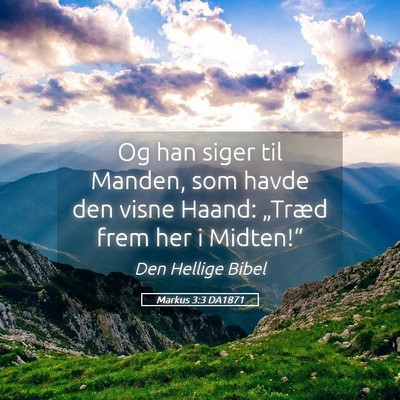 Picture 05 - Markus 3:3 DA1871 - Og han siger til Manden, som havde den visne - Bible Verse Picture