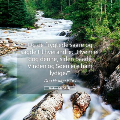 Picture 05 - Markus 4:41 DA1871 - Og de frygtede saare og sagde til hverandre: - Bible Verse Picture
