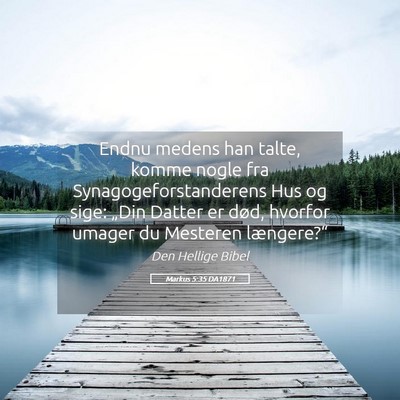 Picture 05 - Markus 5:35 DA1871 - Endnu medens han talte, komme nogle fra - Bible Verse Picture