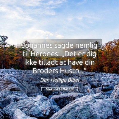 Picture 05 - Markus 6:18 DA1871 - Johannes sagde nemlig til Herodes: „Det er dig - Bible Verse Picture