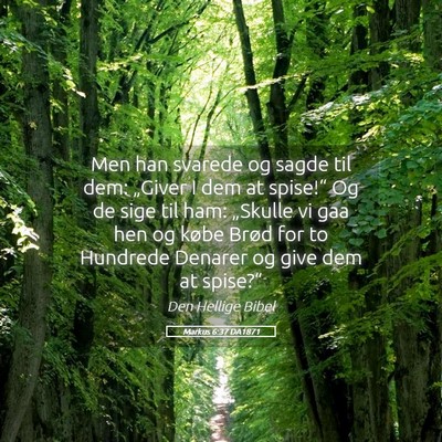 Picture 05 - Markus 6:37 DA1871 - Men han svarede og sagde til dem: „Giver I dem - Bible Verse Picture