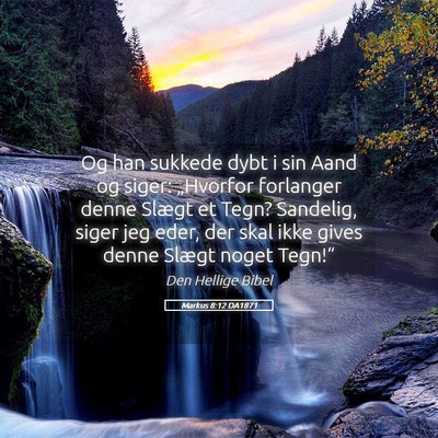 Picture 05 - Markus 8:12 DA1871 - Og han sukkede dybt i sin Aand og siger: - Bible Verse Picture