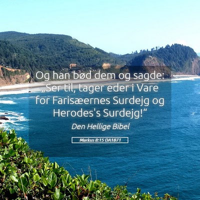 Picture 05 - Markus 8:15 DA1871 - Og han bød dem og sagde: „Ser til, tager eder - Bible Verse Picture