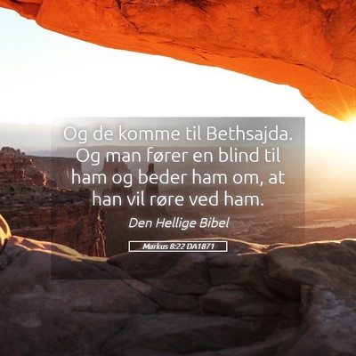 Picture 05 - Markus 8:22 DA1871 - Og de komme til Bethsajda. Og man fører en blind - Bible Verse Picture