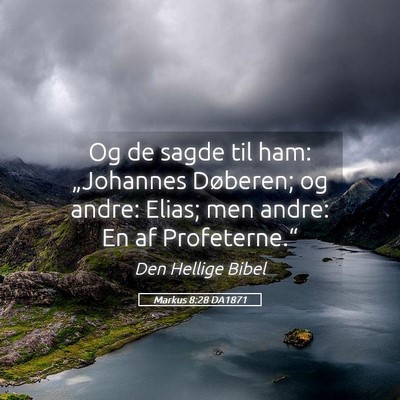 Picture 05 - Markus 8:28 DA1871 - Og de sagde til ham: „Johannes Døberen; og - Bible Verse Picture