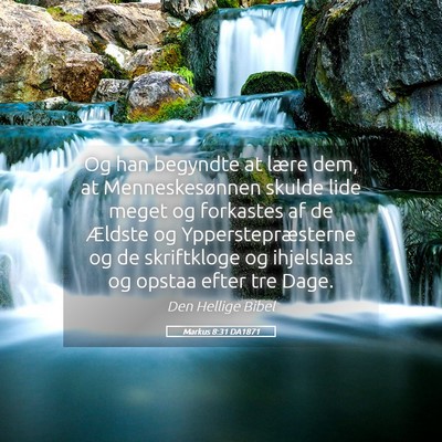 Picture 05 - Markus 8:31 DA1871 - Og han begyndte at lære dem, at Menneskesønnen - Bible Verse Picture