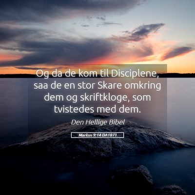 Picture 05 - Markus 9:14 DA1871 - Og da de kom til Disciplene, saa de en stor Skare - Bible Verse Picture