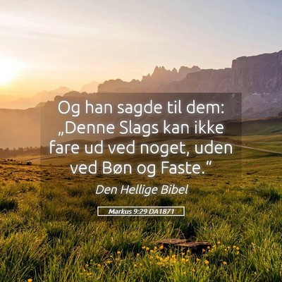 Picture 05 - Markus 9:29 DA1871 - Og han sagde til dem: „Denne Slags kan ikke - Bible Verse Picture