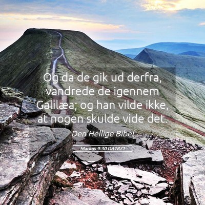 Picture 05 - Markus 9:30 DA1871 - Og da de gik ud derfra, vandrede de igennem - Bible Verse Picture
