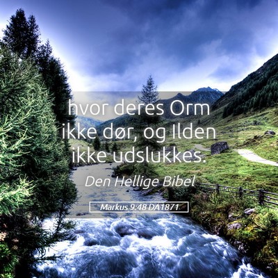 Picture 05 - Markus 9:48 DA1871 - hvor deres Orm ikke dør, og Ilden ikke - Bible Verse Picture