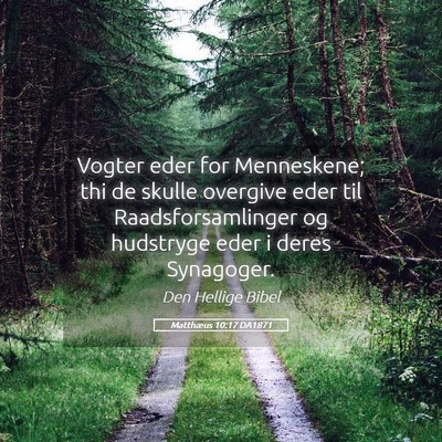Picture 05 - Matthæus 10:17 DA1871 - Vogter eder for Menneskene; thi de skulle - Bible Verse Picture