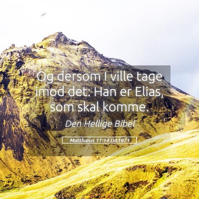 Picture 05 - Matthæus 11:14 DA1871 - Og dersom I ville tage imod det: Han er Elias, - Bible Verse Picture