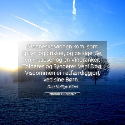 Picture 05 - Matthæus 11:19 DA1871 - Menneskesønnen kom, som spiser og drikker, og de - Bible Verse Picture