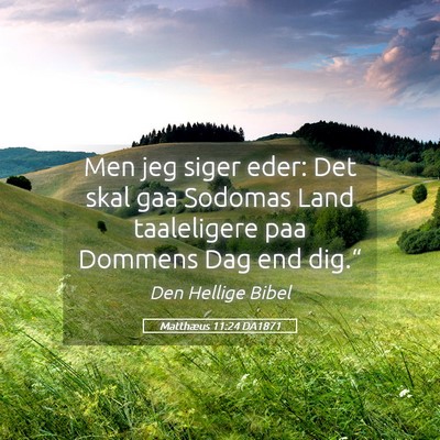 Picture 05 - Matthæus 11:24 DA1871 - Men jeg siger eder: Det skal gaa Sodomas Land - Bible Verse Picture