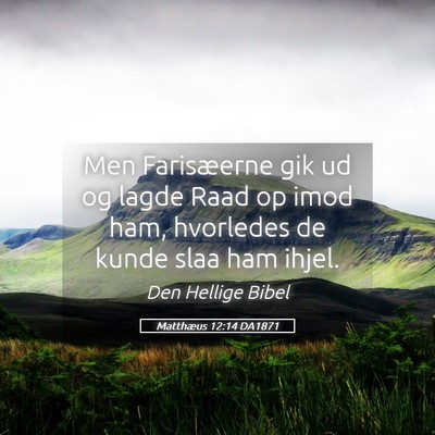Picture 05 - Matthæus 12:14 DA1871 - Men Farisæerne gik ud og lagde Raad op imod ham, - Bible Verse Picture